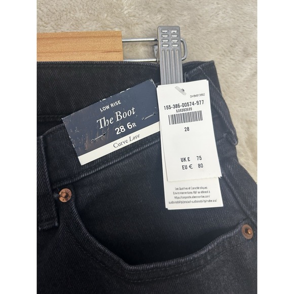 NWT Abercrombie & Fitch Women's 28/6 Black Curve Love The Boot Low‎ Rise Jeans - Picture 4 of 5
